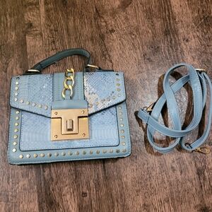 Gradient Snake Pattern Women's One Shoulder Hand Held Square Messenger Bag Blue